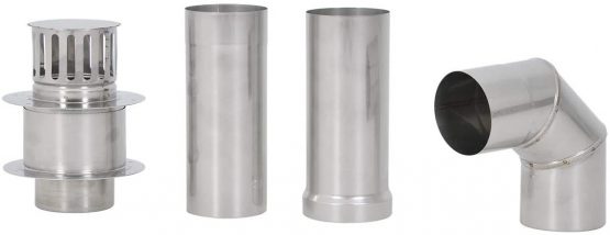 Thermo Products WDV130 Stainless Steel Evacuation Set with Wall Bushing 130 mm Connection, fits The TTulpe Indoor B-14 THEFLU005 - Image 2