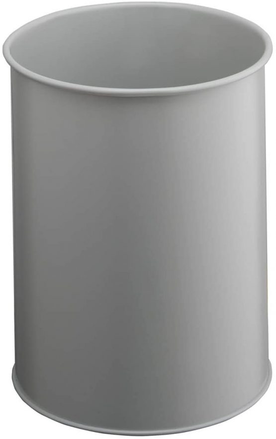 Durable 330110 Waste Paper Basket Round 15 litres with Handle Edge Grey
