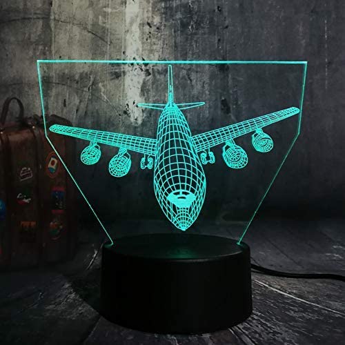 PONLCY 3D Illusion Lamp Airplane Led Night Light, 16 Colors Changing USB Desk Lamps with Remote Control - Image 3