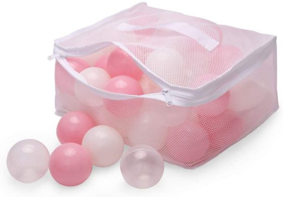 PlayMaty Play Ball Pit Balls - 2.36inches Phthalate&BPA Free Plastic Ocean Colour Balls for Playhouse Play Tent Playpen Pool Party Decoration Pack of 70 (Pink) - Image 2
