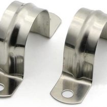 50mm/1.97" 10pcs Pipe Strap Clamp 304 Stainless Steel Pipe Clips U Shaped Pipe Straps Saddle ClipTwo Hole Tube Strap Tension Clips Hose Clamp