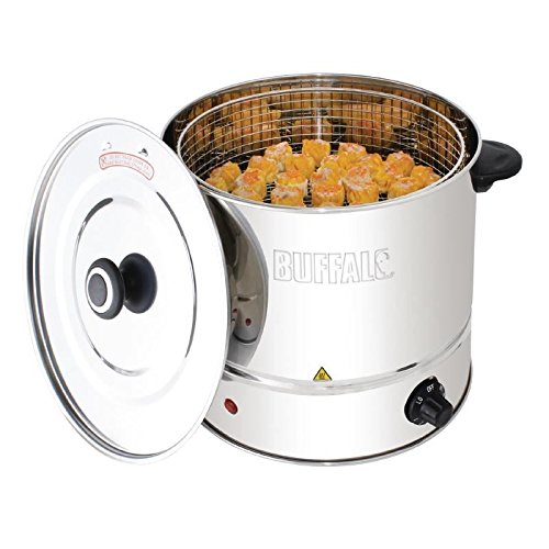 Buffalo Food Steamer Electric 6Ltr - Steaming Pot Cookware for Vegetables Meats, Dim Sum CL205, Silver, 305(H)x 400(W)x 335(D)mm - Image 3