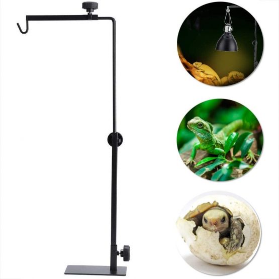 Pssopp Reptile Lamp Stand Adjustable Telescopic Floor Heat Light Stand Landing Light Stand Bracket for Lizard Turtle Tortoise Pet Reptiles Glass Terrarium Fish Aquarium Lighting