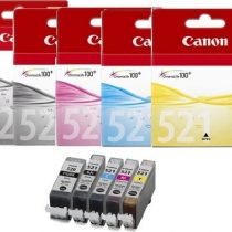 5 CLI-521 / PGI-520 Original Printer Ink Cartridges - For use with Canon Pixma iP3600 iP4600 IP4700 MP540 MP550 MP560 MP620 MP630 MP640 MP980 MP990 MX860 MX870 - Cyan / Magenta / Yellow / Black / Large Black