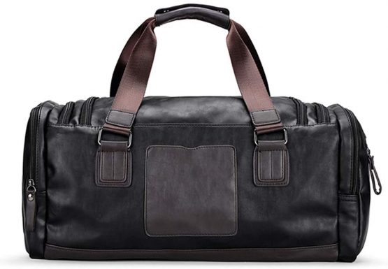 OCCIENTEC Sports Gym Bag PU Leather Mens Holdalls Travel Bag Weekend Overnight Bags for Men and Women (Black-20L) - Image 4
