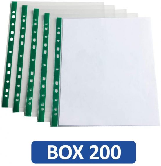 Oxford, Premium Punched Pockets A4, Glass Clear, 200 Poly Pockets