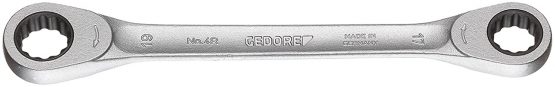 Gedore 4R-10X13 Double Ring Ratchet Spanner 10x13mm, Silver