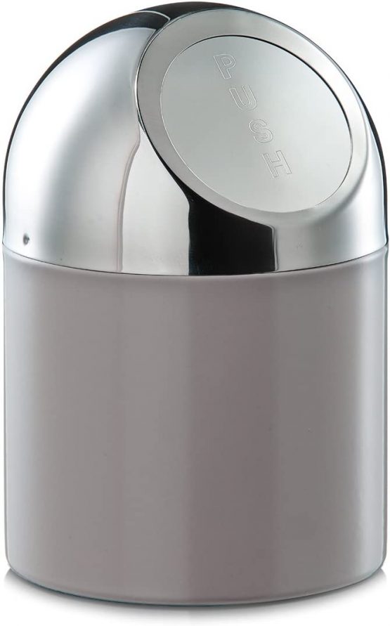 Zeller Tabletop Waste Container 12x18cm in taupe, Wood, 28 x 28 x 8 cm