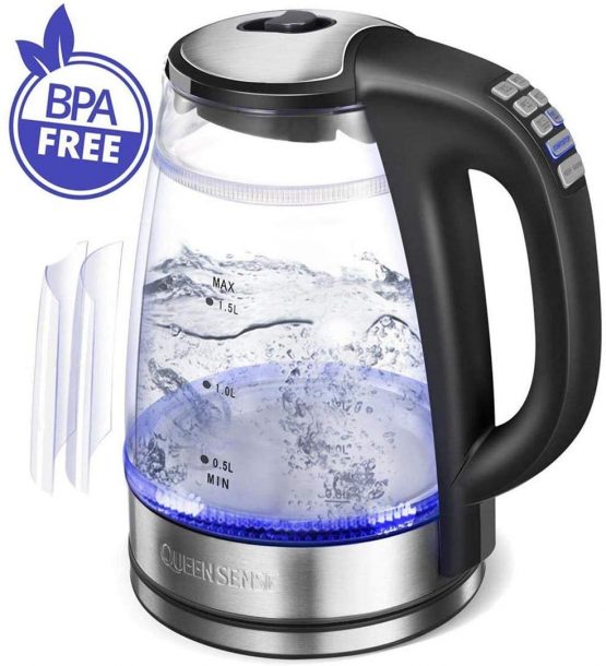 Double Wall Electric Kettle Temperature Control Cordless Kettles Anti