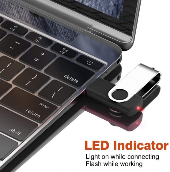 2GB USB Memory Stick 10 Pack JEVDES Pen USB 2.0 Flash Drive Swivel Design Thumb Drive For Data Storage Zip Drive Jump Drive with LED Light - Image 4