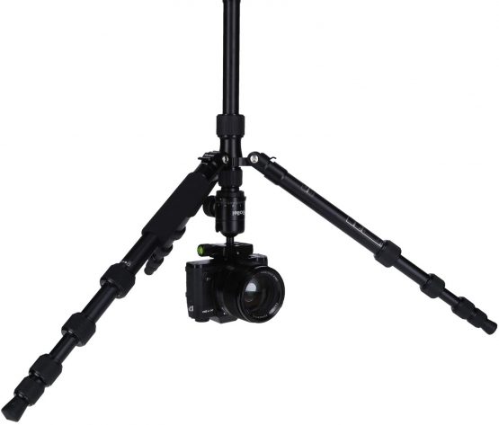 Rollei Compact Traveler No 1 Aluminium I Black I Lightweight travel tripod I Small pack size photo tripod I Ball head and tripod bag - Image 3