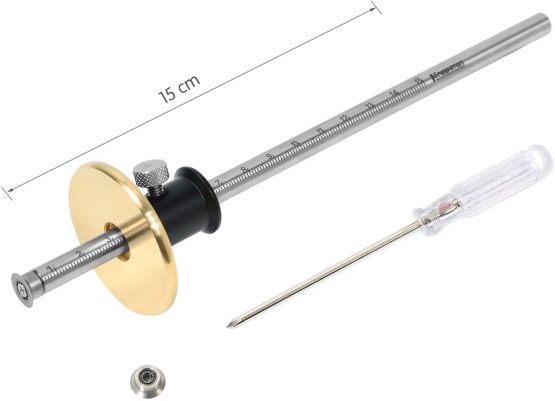 Newkiton Wheel Marking Gauge, 1 Bearing Wheel Cutter for Soft Wood, 1 Locked Up Wheel Cutter for Hard Wood, 1 Screwdriver Included (Black) - Image 4