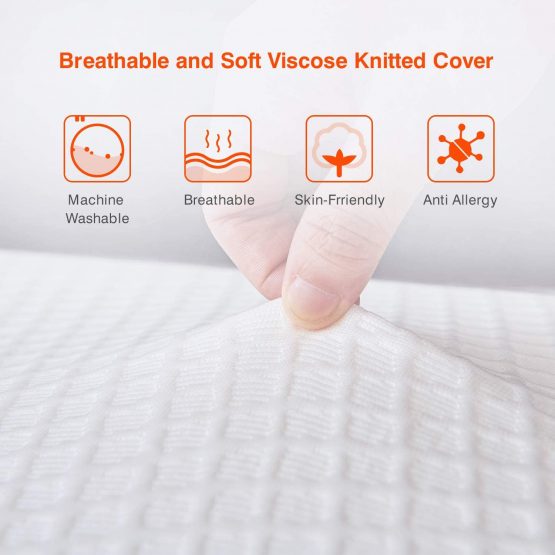 Sweetnight Memory Foam Pillow, Orthopaedic Pillows- Ergonomic Anti Snore Contour Cervical Cooling Bed Pillows for Night Sweats with Washable Pillow case 60 X 40cm - Image 3