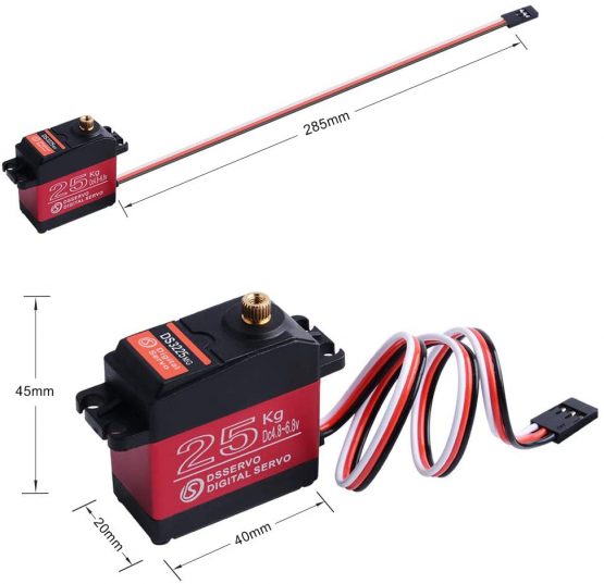 owootecc Servo 25 KG Metal Gear High Torque wasserdichte Digitale Servo für RC Traxxas HSP Auto Boot Hubschrauber Roboter Flugzeug (Steuerwinkel 270 °) - Image 3