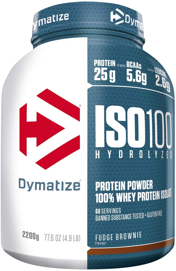 Dymatize ISO 100 Fudge Brownie 2,2 kg - Whey Protein Hydrolysat + Isolat Powder, 2.2 kg (Pack of 1)
