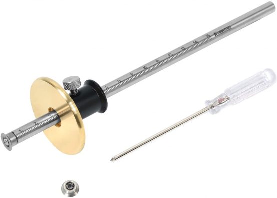 Newkiton Wheel Marking Gauge, 1 Bearing Wheel Cutter for Soft Wood, 1 Locked Up Wheel Cutter for Hard Wood, 1 Screwdriver Included (Black)