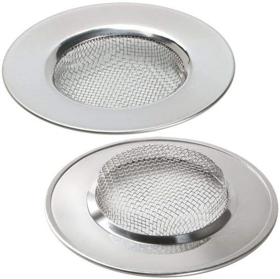 2 PCs 7.5 X 1.8 CM Bathroom Shower Hair Sewer Plug Cleaner Wash basin Metal Hairs Trap Catch Hole Bathtub Drain Catcher Bath Strainer Mesh Long Hair Filter Kitchen Sink food blockages Cleaning Tool by Ungfu Mall