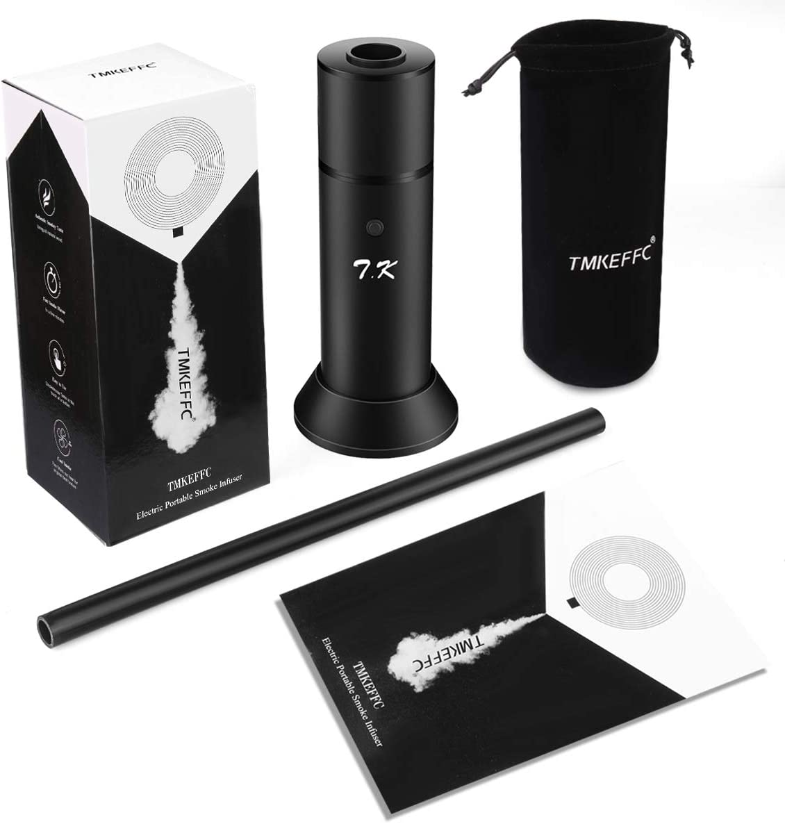 TMKEFFC Portable Food Smoker (Black, New Upgrade) - Real Wood Chips Smoke Infuser for Sous Vide Steak, Salmon, Cocktails - Image 2