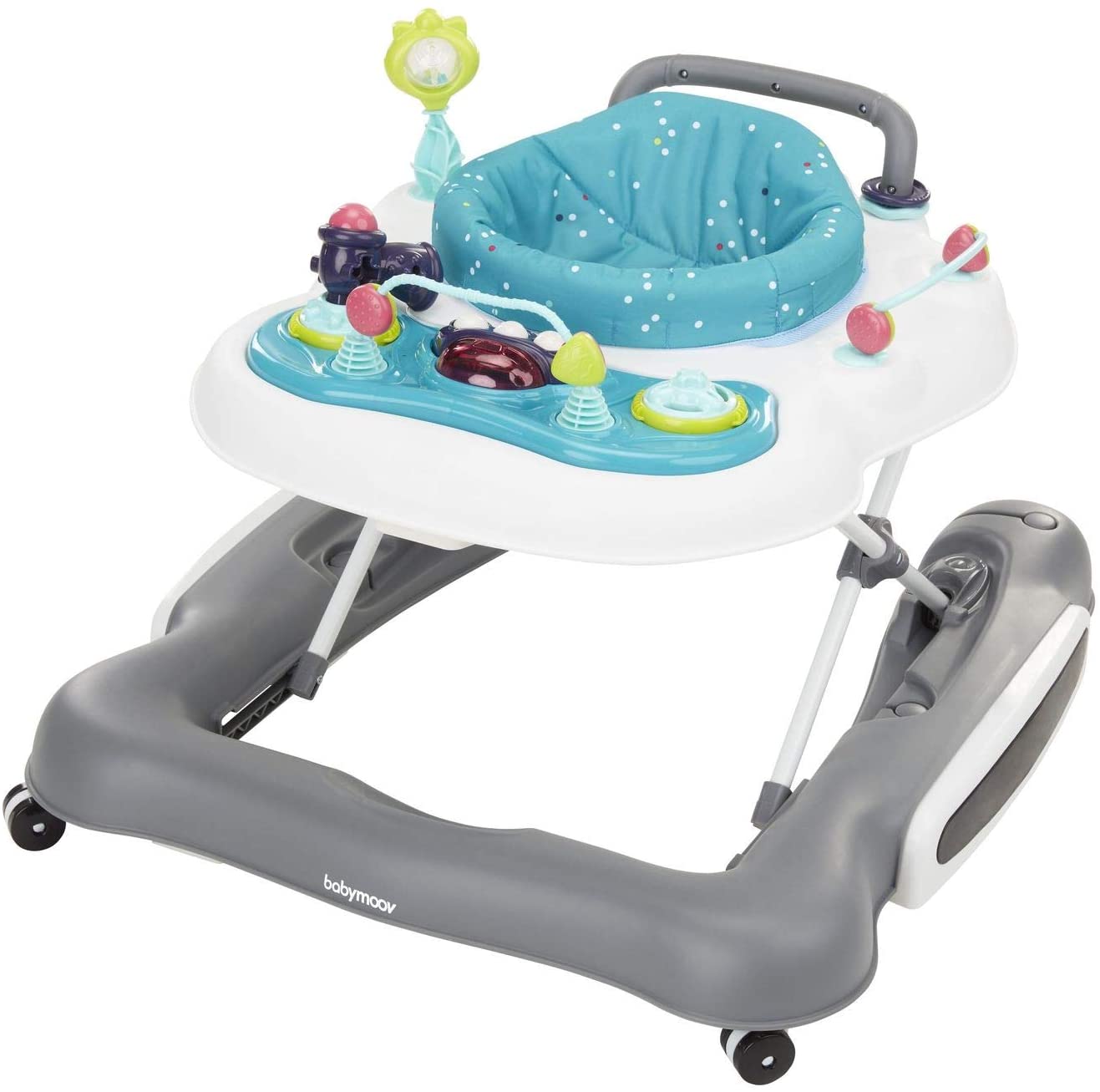 Babymoov 5-in-1 Baby Walker - Folding & Compact Walker, Adjustable Height, 3 Melodies, from 6 Months, multicoloured