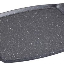 MGE - Non-Stick Flat Rectangular Grill - Small Non Stick Griddle Pan - Stone Effect - 36 x 23 cm