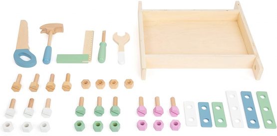 Small Foot 11375 Nordic Workbench, Role-Playing Toy with Accessories in Light Colours, for Ages 3+ Years, Multicolored - Image 4