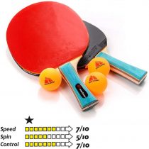 Table Tennis Set Two Bats And Three Balls Allround Professional Amateur Intermediate and Advanced Training Ping Pong Rackets Paddles Comfortable Handle For School Home Sports Club Office