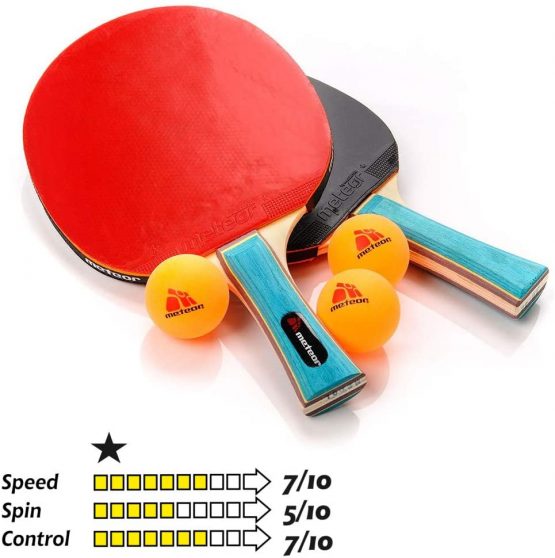 Table Tennis Set Two Bats And Three Balls Allround Professional Amateur Intermediate and Advanced Training Ping Pong Rackets Paddles Comfortable Handle For School Home Sports Club Office