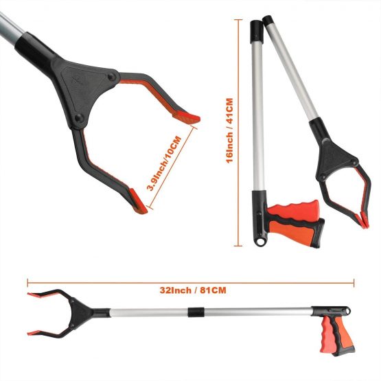 Litter Picker, 32" Foldable Long Arm Mechanical Grabber Reacher Grab & Grip Rubbish Pick Up Hand Pick-Up, Lightweight Extender Gripper Tool Handy Assist Reaching Aid (Blue) - Image 3