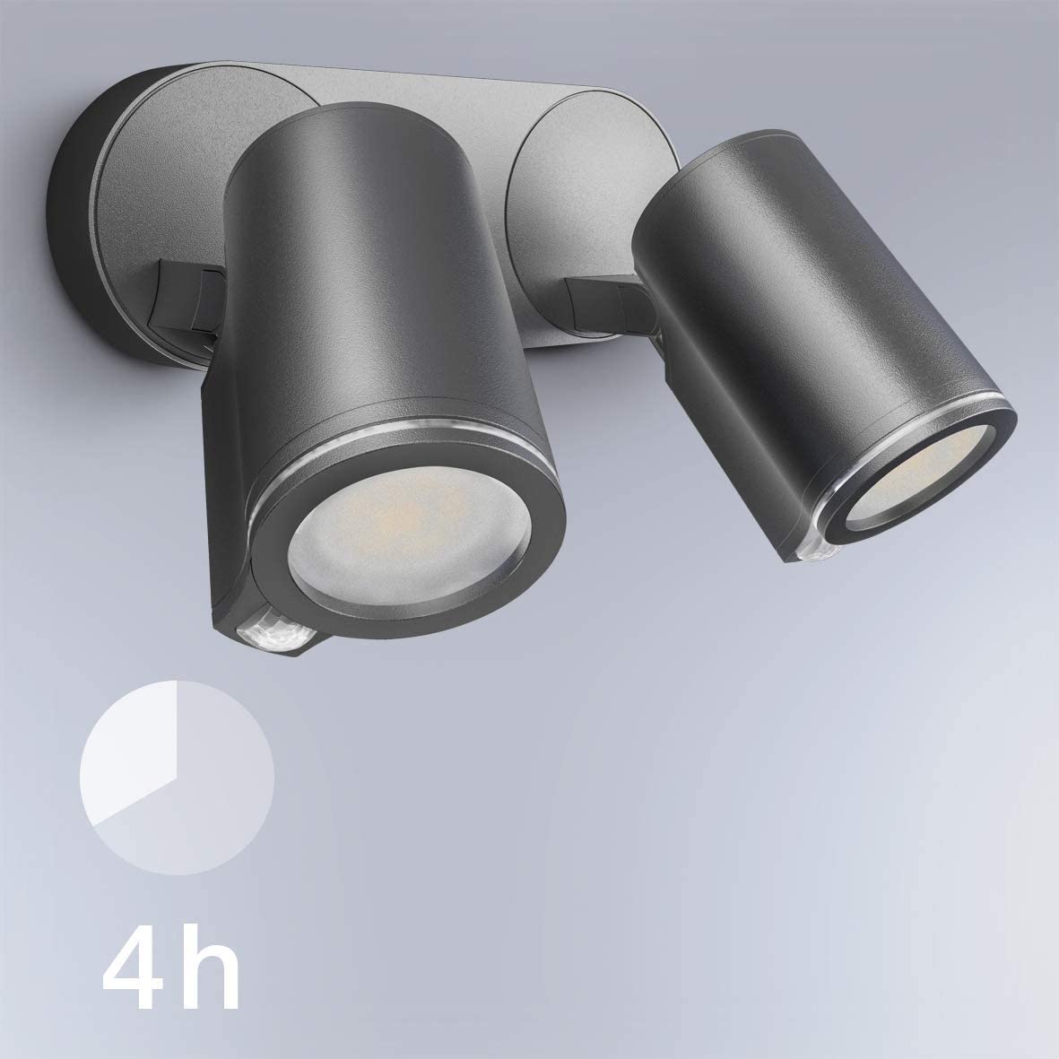 Steinel Spotlight Spot DUO SC Anthracite, 2x 90° Motion Detector, Including 2 LED Bulbs, via App, Aluminium, 14.6 W - Image 3