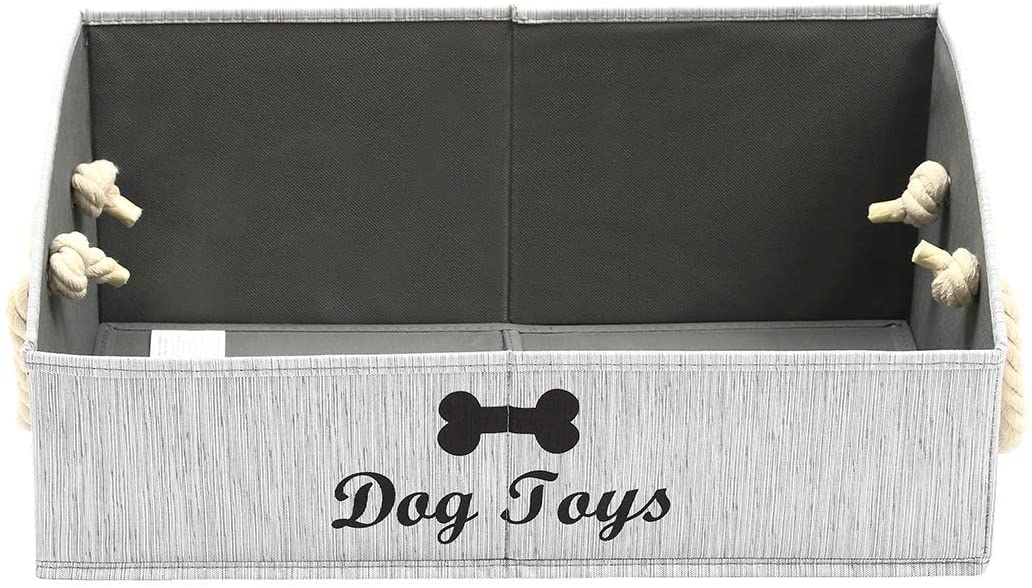 Morezi Large Dog Bin - Shallow Baskets for Storage and Organization - Perfect for Living Room Playroom, Closet, Home - Grey - Image 2