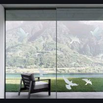 Muttfy Anti-Collision Window Alert Bird Stickers to Prevent Bird Strikes on Window Glass Door (Set of 12 Silhouettes Transparent)