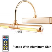 BIGLIGHT Picture Wall Lights with Remote,Wireless Battery Operated LED Picture Lights,13 Inches Rotatable Light Head with 180 Degree Swing Arm Dimmable Display Lights for Dartboard Picture-Copper