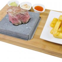 Black Rock Grill Steak On The Stone Set, Hot Rock Grill Table Top Cooking Stone