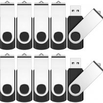 2GB USB Memory Stick 10 Pack JEVDES Pen USB 2.0 Flash Drive Swivel Design Thumb Drive For Data Storage Zip Drive Jump Drive with LED Light
