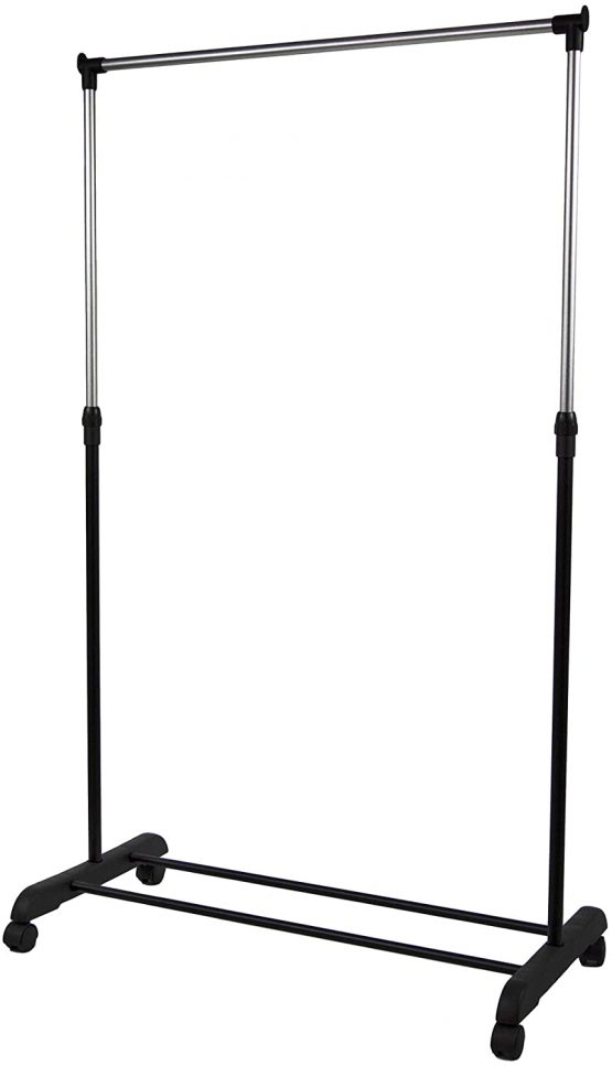 Home Vida Single Garment Rack Adjustable Clothes Rail, Silver