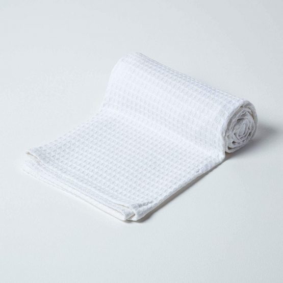 HOMESCAPES - 100% Organic Cotton Waffle Baby Blanket - White - Cot Size 90 x 112 cm - Super Soft Combed Cotton - Image 2