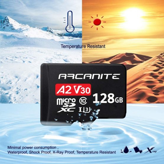 ARCANITE 128GB microSDXC Memory Card with Adapter - A2, UHS-I U3, V30, 4K, C10, Micro SD, Optimal read speeds up to 95 MB/s - Image 3