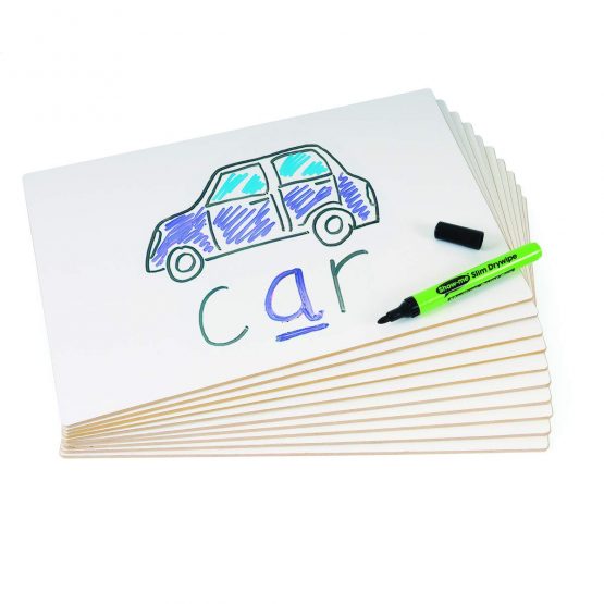 Show-me PFB10 Rigid Plain Double-Sided Boards, Extra Durable and Made with MDF – A4 Size for Drywipe and Whiteboard Pens – Classroom Set Ideal for Schools and Education (Pack of 10) - Image 3