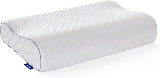 Sweetnight Memory Foam Pillow, Orthopaedic Pillows- Ergonomic Anti Snore Contour Cervical Cooling Bed Pillows for Night Sweats with Washable Pillow case 60 X 40cm