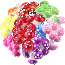 Pack of 100 Artificial Mini Toadstools,DIY Mini Red Mushroom Garden Ornament,Fairy Garden Ornaments Miniature Landscape Bonsai Decoration Foam Mushroom(Mixed 8 Colors)