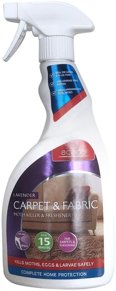 Acana Carpet and Fabric Moth Killer with Lavender Freshener Spray - 500 ml, White, 500 ml (Pack of 1)