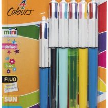 BiC 4 Colours Assorted Ballpoint Pens Medium Nib Assorted Ink (Pack of 6)