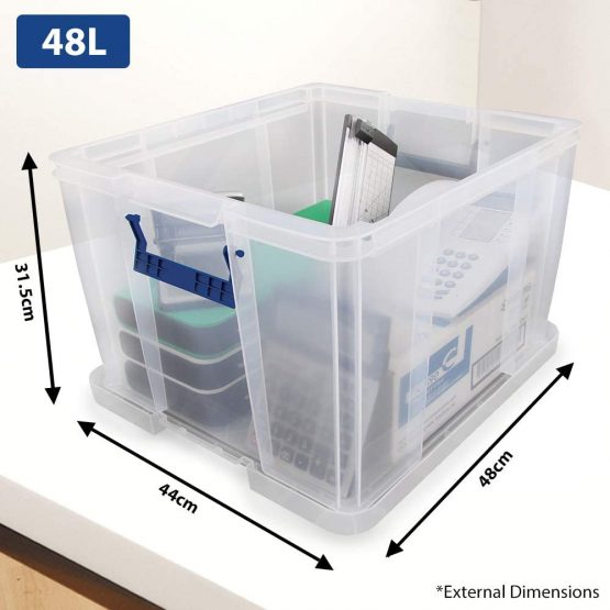BANKERS BOX ProStore Plastic Storage Box Secure With Clip-Lock Secure Lid - 48 Litre (Int. Dimensions 30 x 41 x 37 cm) - Image 2