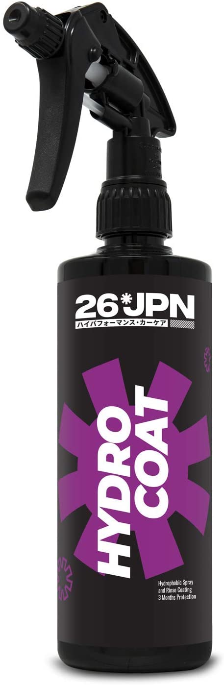 26JPN Hydro Coat - SiO2 Hydrophobic Spray & Rinse Coating, Excellent Beading & Sheeting, Ready to Use, Quick & Easy Protection (500ml)