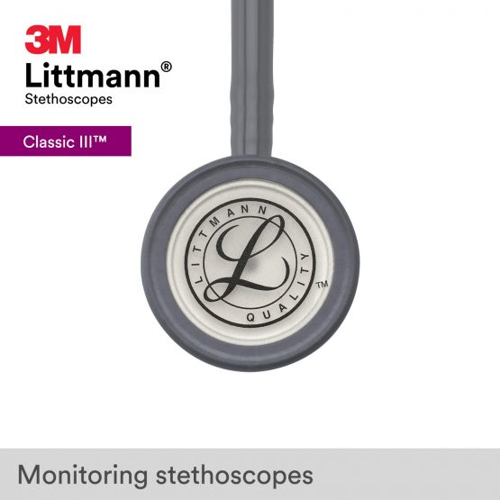 3M Littmann Classic III Monitoring Stethoscope, Gray Tube, 69 cm, 5621 - Image 3