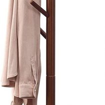 IBUYKE Wood Coat Rack Free Standing, Entryway Hall Tree Coat Tree, Adjustable Coat Tree with 8 Hooks, for Home or Office Clothes, Scarves, Handbags, Brown RF-1195