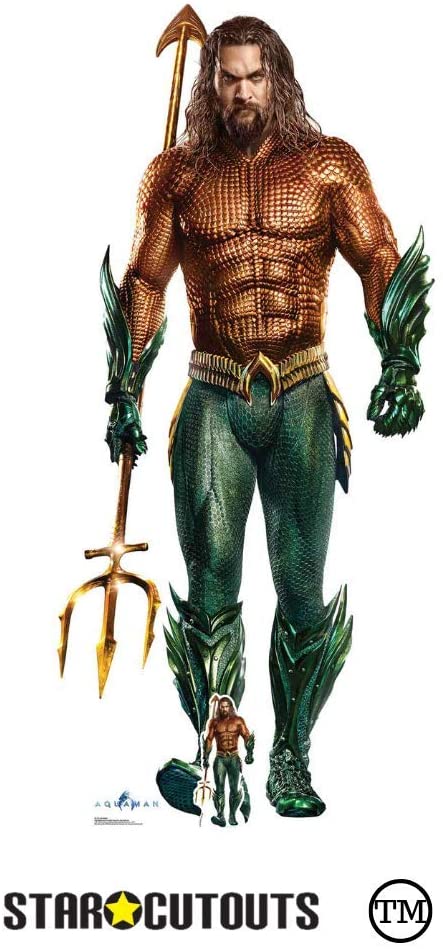 Star Cutouts SC1397 Aquaman Jason Momoa Cardboard Cutout - Superhero Display for Fans Parties & Themed Events