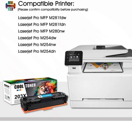 Cool Toner Compatible Toner Cartridge Replacement for HP 203X 203A CF540A CF540X Color Laserjet Pro MFP M281fdw M254dw M281fdn M281cdw M280nw M254nw M254dn M281 M254 (Black Cyan Yellow Magenta, 4Pack) - Image 2