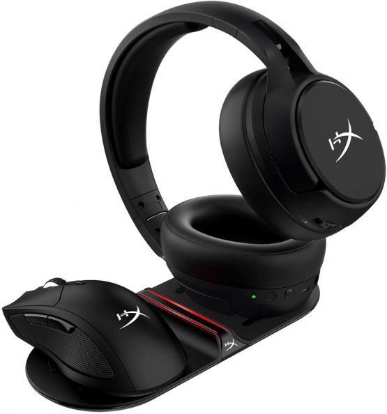 HyperX HX-CPBS-G ChargePlay Base - Qi-Certified Wireless Charger, Dual Pad, Charge up to two devices, Up to 10W Charging, Battery Indicator, Compatible with Qi-Enabled Devices (UK plug) - Image 4