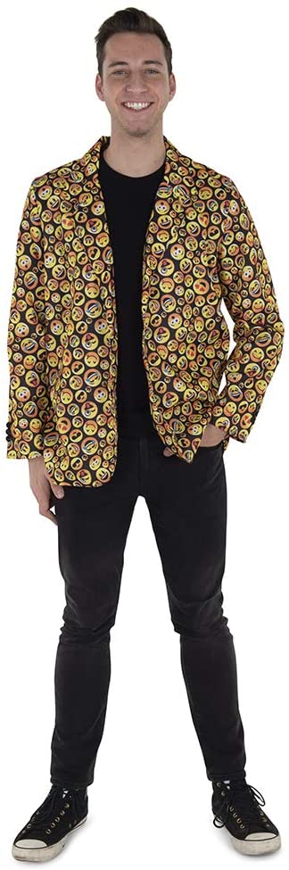 Dress Up America Adult Assorted Face Jacket - Assorted Face Jacket for Dress Up Set and Role Play, Multicolor (Multi Color), S Short